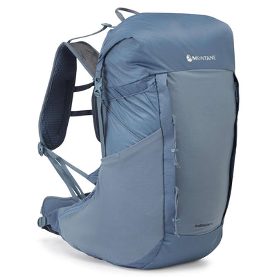 Montane Trailblazer 44 | Trail Running and Fast Packing Pack | Further Faster Christchurch NZ | #stone-blue