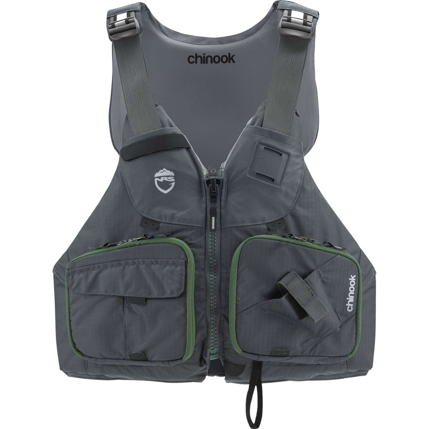 NRS Chinook Fishing PFD -  Charcoal | Kayaking PFD | Further Faster Christchurch NZ | #charcoal