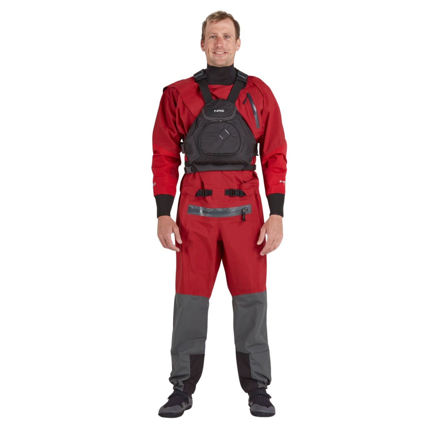 NRS Explorer Semi-Dry Suit - Mens | Paddle NZ | Further Faster Christchurch NZ #red