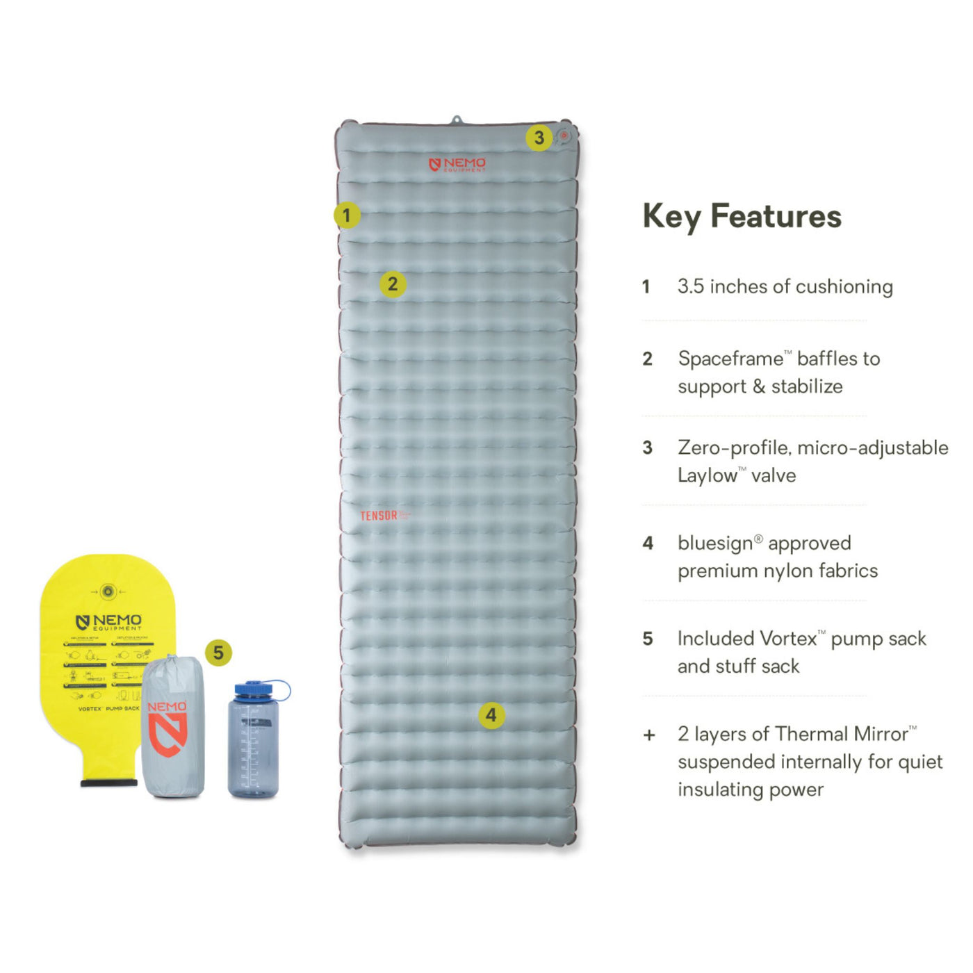 Nemo Sleeping Pad Tensor All-Season - Long Wide | Sleeping Mats  | Further Faster Christchurch NZ