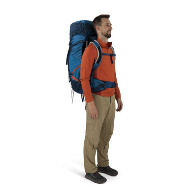 Osprey Atmos AG LT 65 - Mens | Multi-Day Hiking and Tramping Pack NZ | Osprey | Further Faster Christchurch NZ | #night-shift-scoria-blue
