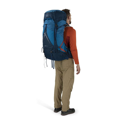 Osprey Atmos AG LT 65 - Mens | Multi-Day Hiking and Tramping Pack NZ | Osprey | Further Faster Christchurch NZ | #night-shift-scoria-blue