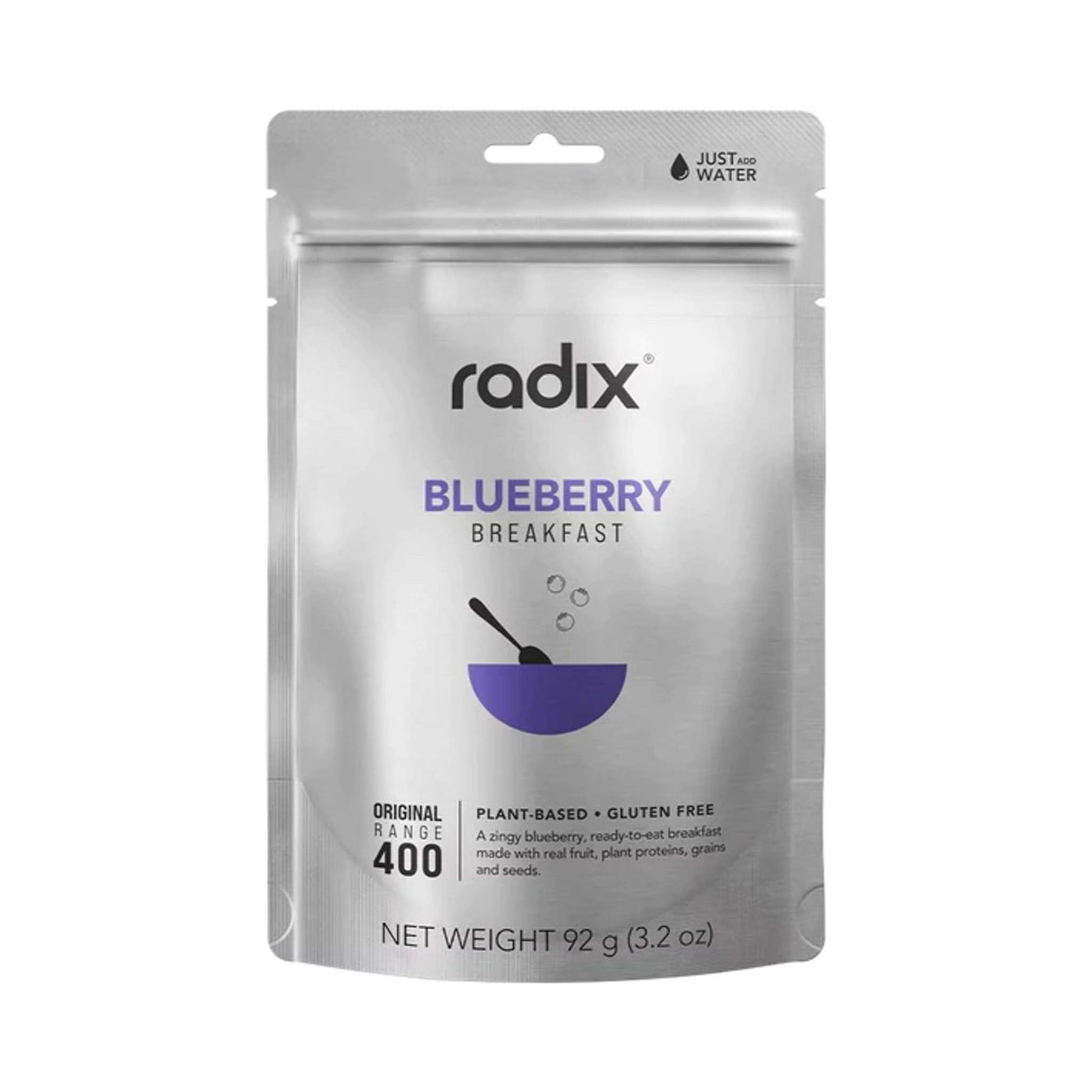 Radix Nutrition Original 400kcal Breakfast - Blueberry V9 | Freeze Dried Meals | Further Faster Christchurch NZ