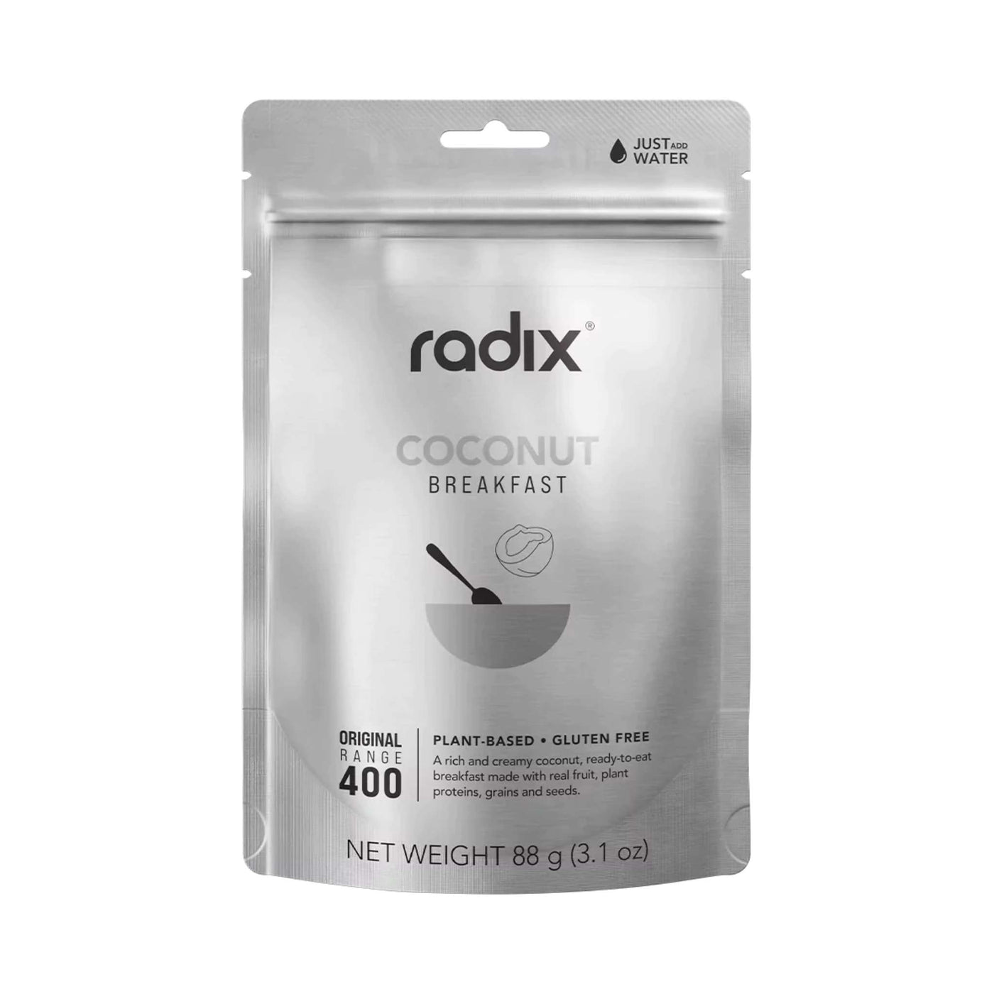 Radix Nutrition Original 400kcal Breakfast - Coconut V9 | Freeze Dried Meals | Further Faster Christchurch NZ