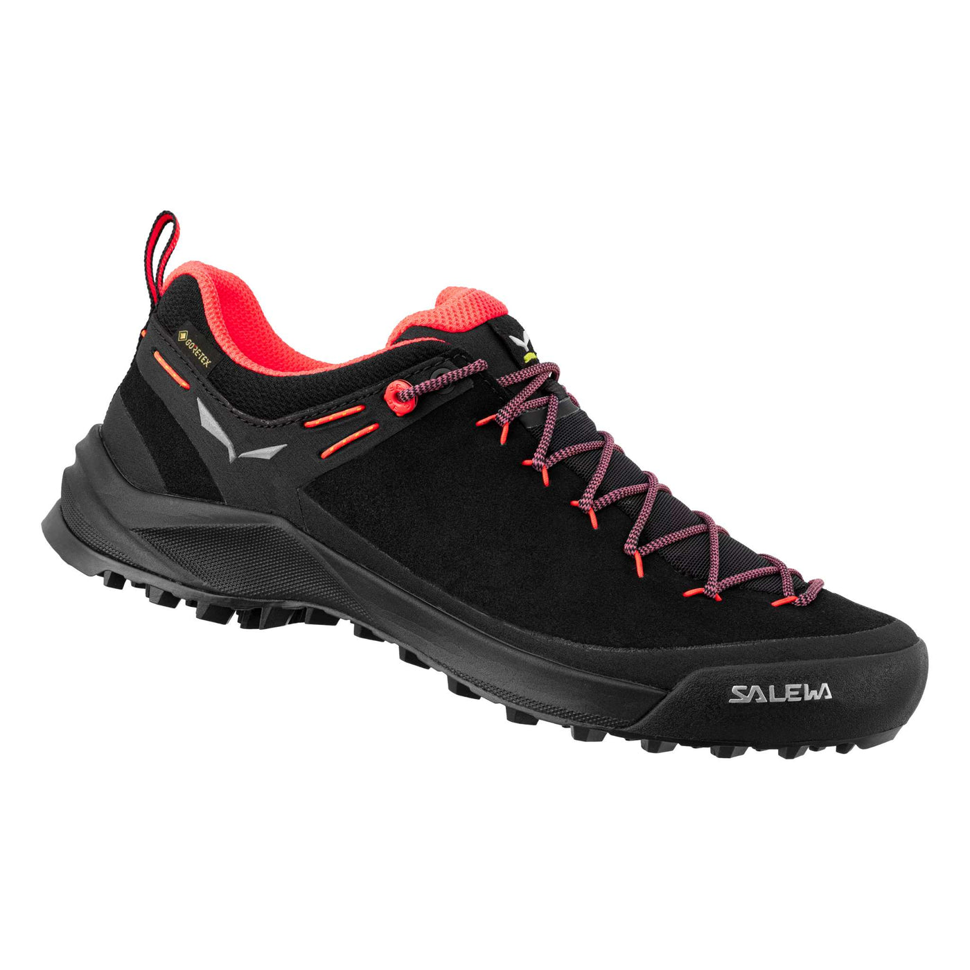 Salewa Clearance Wildfire Leather - Womens | Mountaineering Approach & Scrambling Shoe | Further Faster Christchurch NZ #black-coral