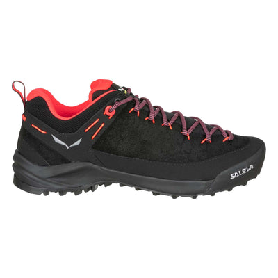 Salewa Clearance Wildfire Leather - Womens | Mountaineering Approach & Scrambling Shoe | Further Faster Christchurch NZ #black-coral