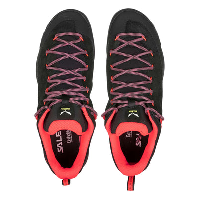 Salewa Clearance Wildfire Leather - Womens | Mountaineering Approach & Scrambling Shoe | Further Faster Christchurch NZ #black-coral