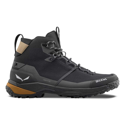 Salewa Puez Mid Power-Tex Shoe - Mens | Waterproof Hiking and Trekking Boots | Further Faster Christchurch NZ | #black-black