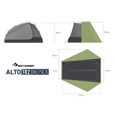 Sea to Summit Alto TR2 Bikepack - 2P Tent | 3 Season 2 Person Tent | Further Faster Christchurch NZ #green