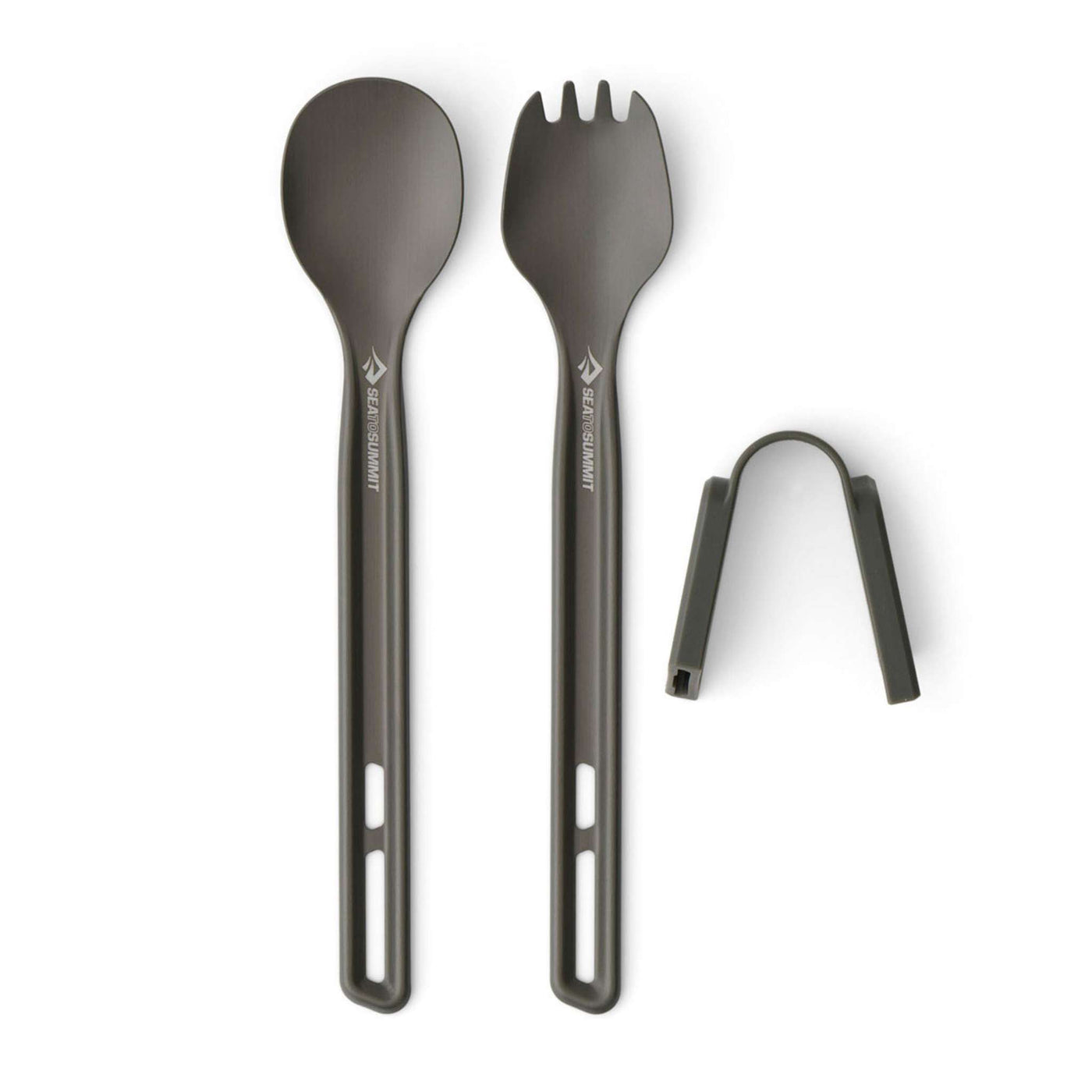Sea to Summit Frontier Cutlery Set 2 Piece - Long Handle Spoon & Spork | Cutlery Set | Further Faster Christchurch NZ | #grey