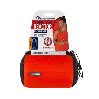 Sea to Summit Reactor Extreme Liner with Drawcord - Mummy | Liners NZ | Further Faster Christchurch NZ | #spicy-orange