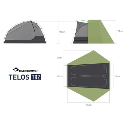 Sea to Summit Telos TR2 Bikepack Tent | 3 Season 2 Person Tent NZ | Further Faster Christchurch NZ #green