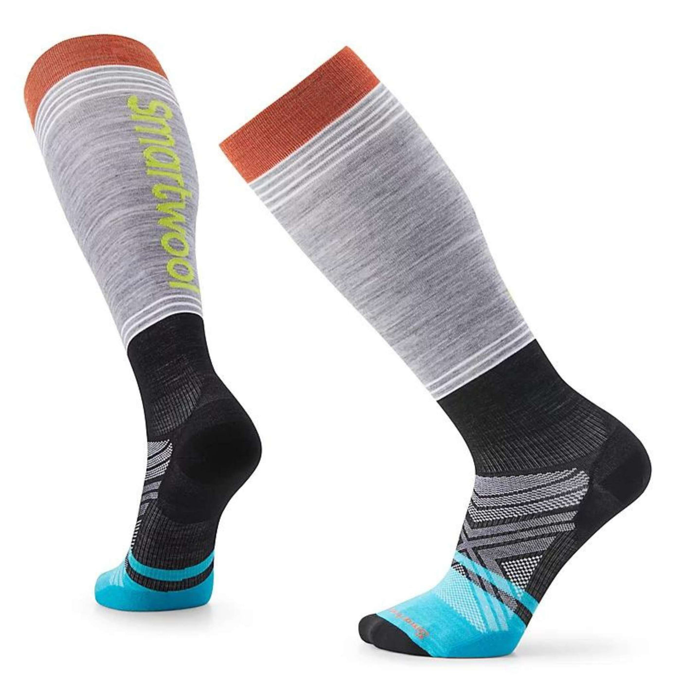 Smartwool Ski Zero Cushion Logo Sock - Mens | Snow Socks | Further Faster Christchurch NZ #light-grey