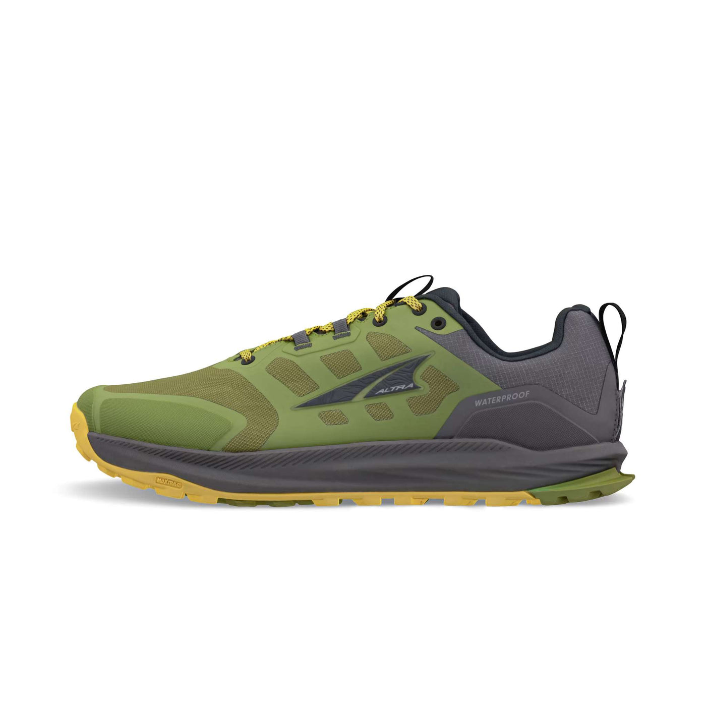 Altra Lone Peak 9 Waterproof Low - Mens | Trail Running and Hiking Shoes | Further Faster Christchurch NZ | #dusty-olive