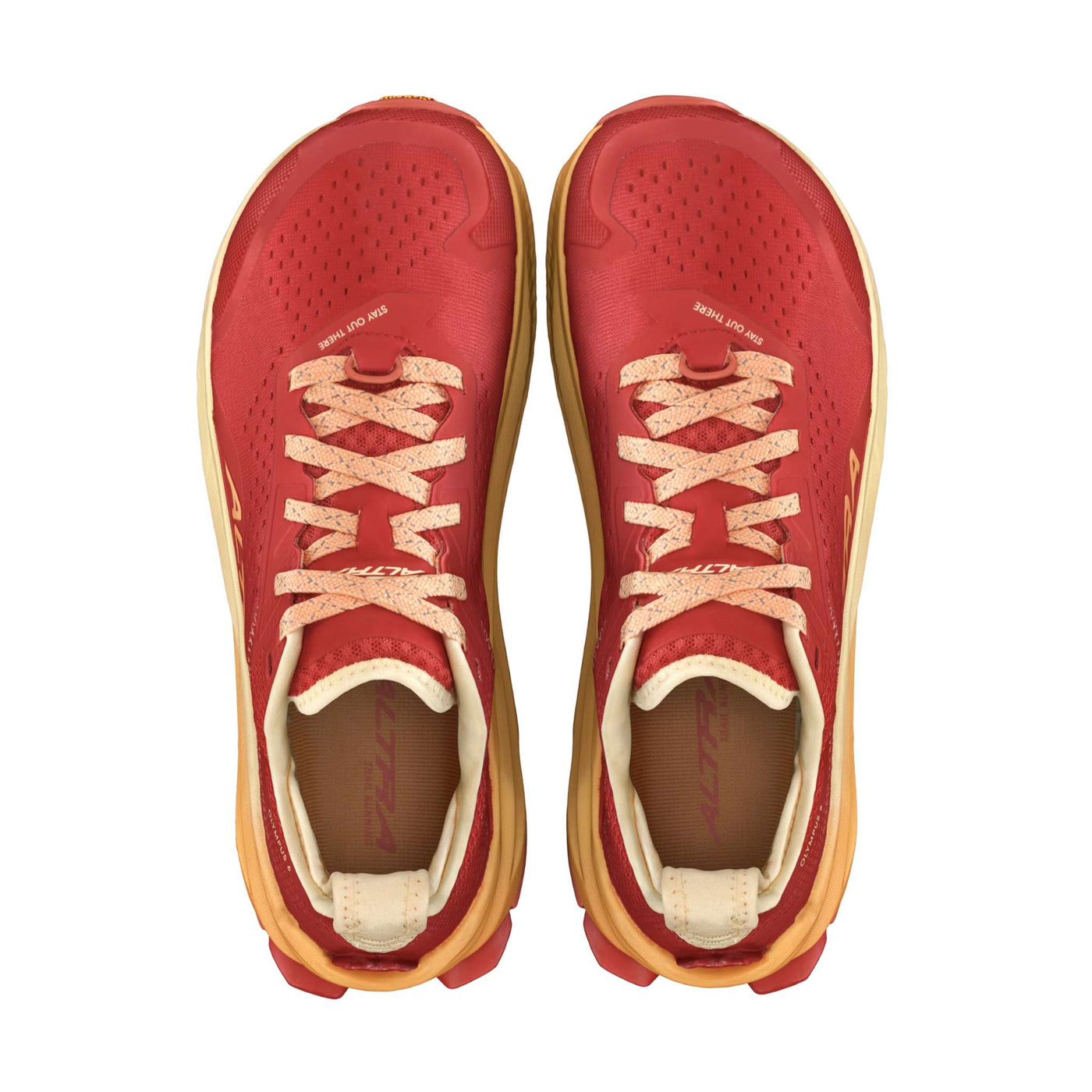 Trail Running Shoe NZ | Altra Olympus 6 - Womens | Further Faster Christchurch NZ | #red-orange