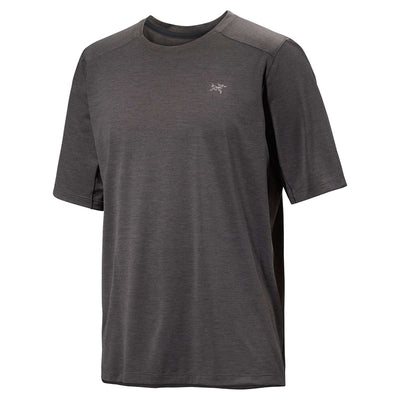 Arc'teryx Cormac Crew Neck T-Shirt - Mens | Men's Hiking T-Shirt | Further Faster Christchurch NZ | #black-heather