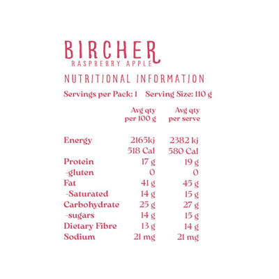 Bushline Raspberry Apple Bircher - 110g | Food and Nutrition | Snacks and Smoothies | Further Faster Christchurch NZ