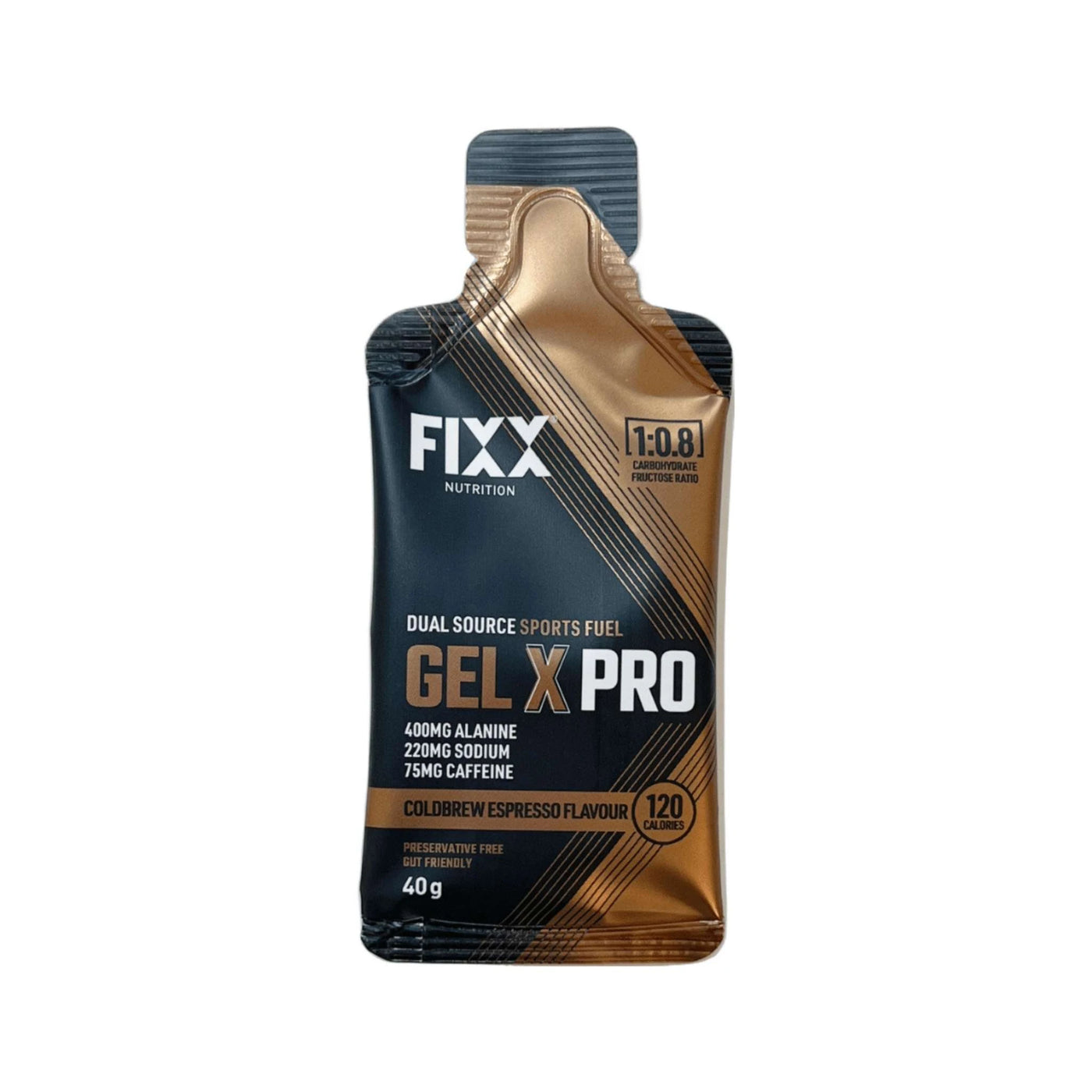 Energy Gel NZ | FIXX Nutrition Gel X Pro - 40g - Coldbrew Espresso | Further Faster Christchurch NZ
