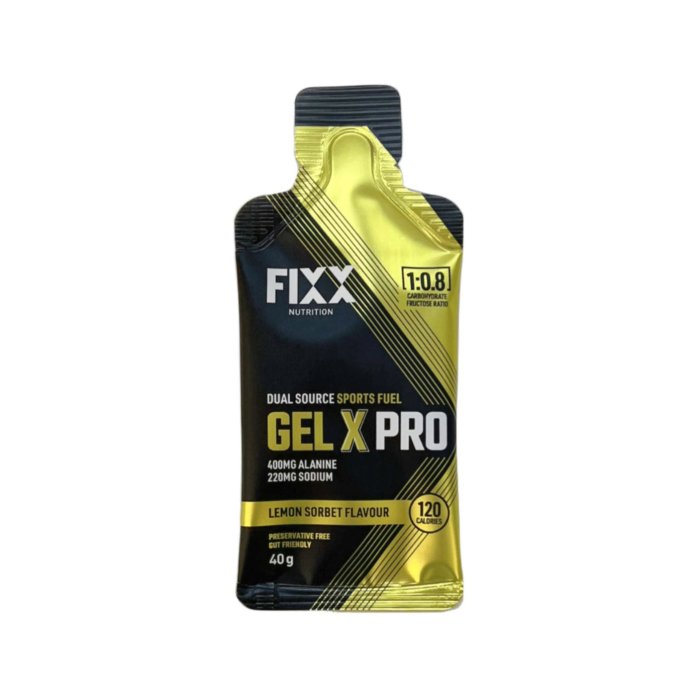 Energy Gel NZ | FIXX Nutrition Gel X Pro 40g - Lemon Sorbet | Further Faster Christchurch NZ