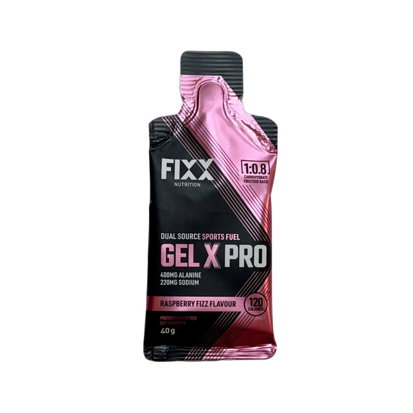Energy Gel NZ | FIXX Nutrition Gel X Pro 40g - Raspberry Fizz | Further Faster Christchurch NZ