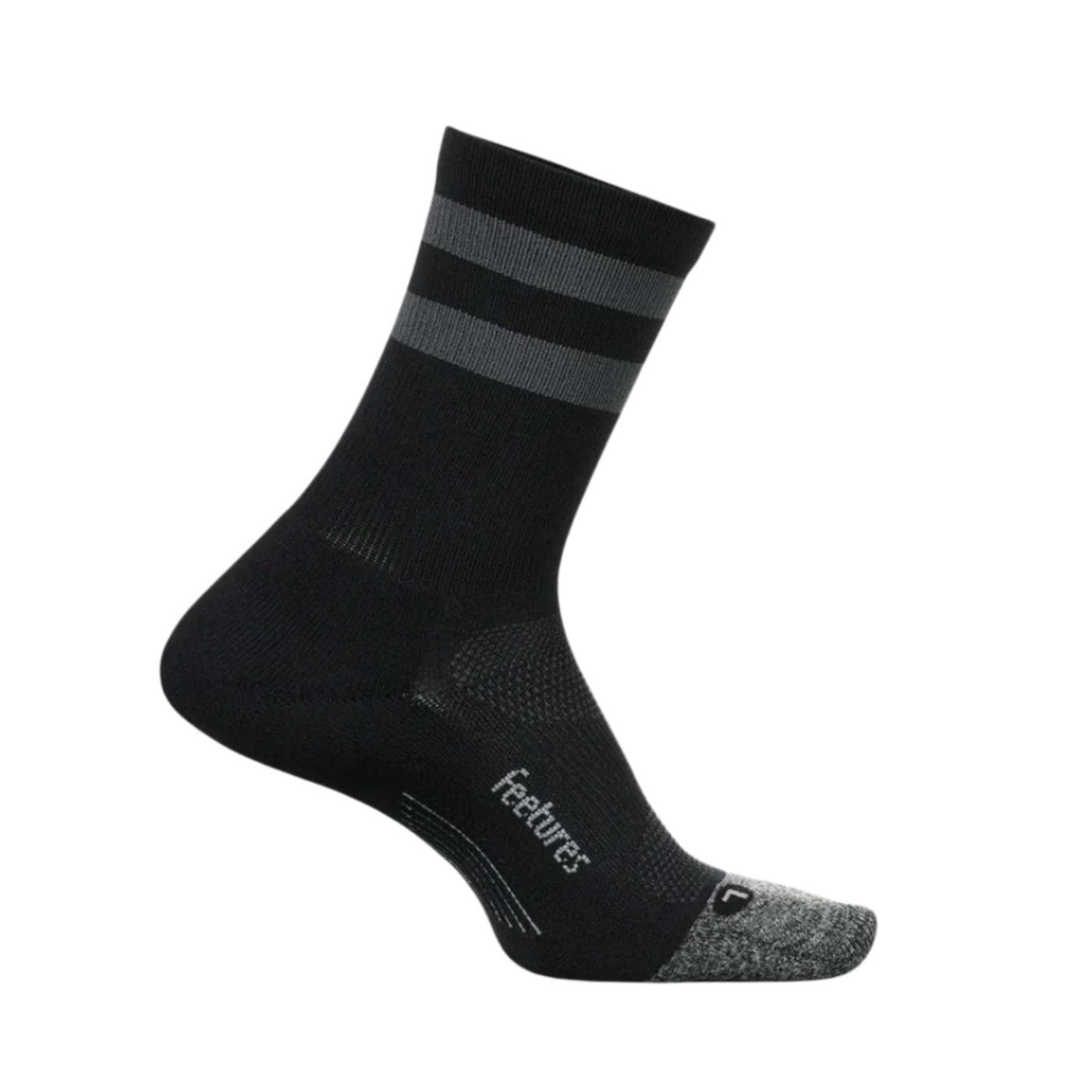 Feetures Elite Light Cushion Mini-Crew | Performance & Active Socks | Further Faster Christchurch NZ #dark-grey-high-top-stripe