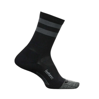 Feetures Elite Light Cushion Mini-Crew | Performance & Active Socks | Further Faster Christchurch NZ #dark-grey-high-top-stripe