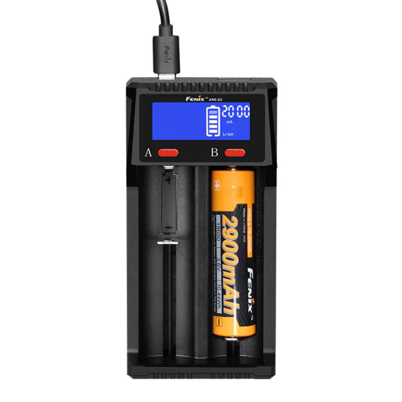 Fenix Battery Charger D2 - 2 Slots | Headlamps and Torches Battery Charger | Further Faster Christchurch NZ