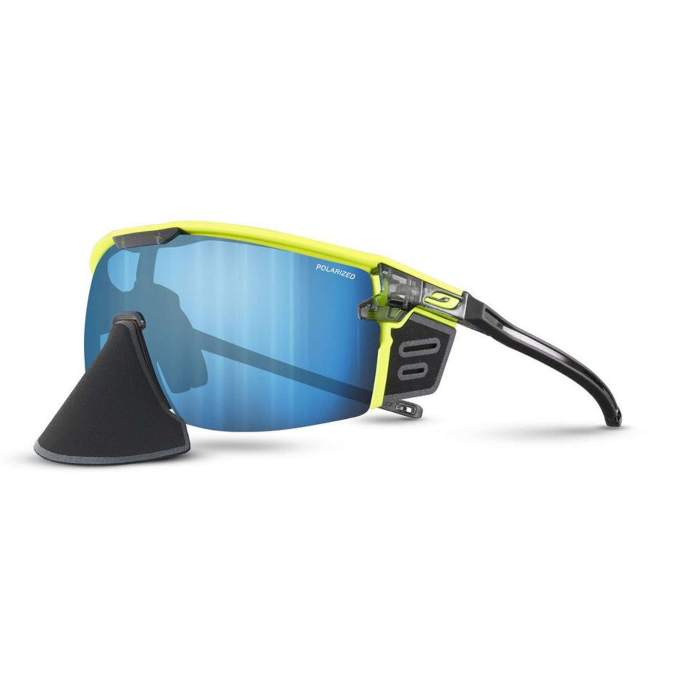 Julbo Ultimate Cover Shiny Translucent Black/Yellow Sunglasses - Polar 4 HD | Performance Sunglasses | Further Faster Christchurch NZ