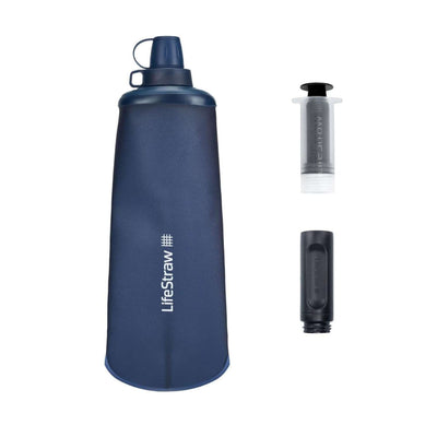 LifeStraw Peak Series Collapsible Squeeze 1Litre Bottle with Filter | Water Filtration System | Further Faster Christchurch NZ | #mountain-blue 