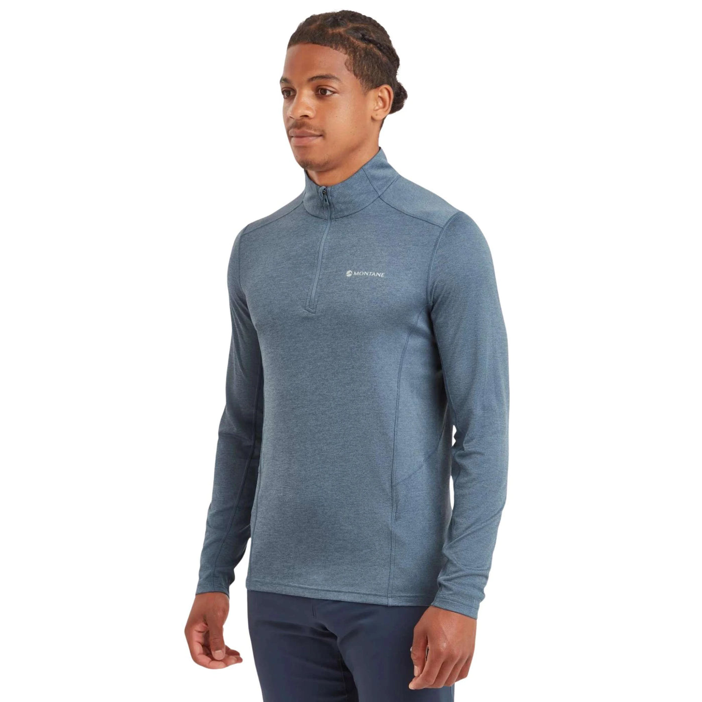 Baselayers NZ | Montane Dart Zip Neck - Mens | Further Faster Christchurch NZ | #stone-blue