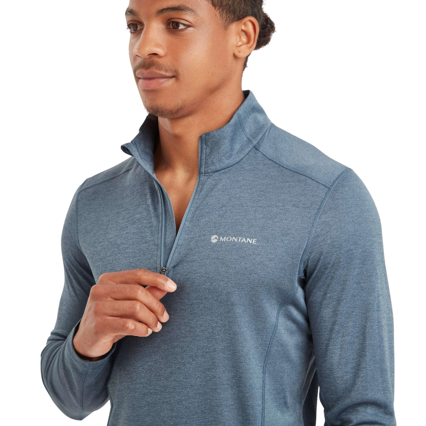 Baselayers NZ | Montane Dart Zip Neck - Mens | Further Faster Christchurch NZ | #stone-blue