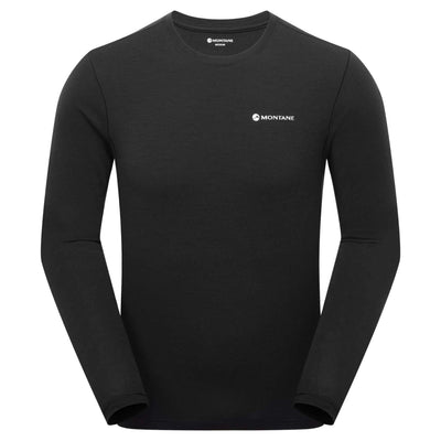 Mens Baselayer NZ | Montane Malli Long Sleeve Tee - Mens | Further Faster Christchurch NZ | #black