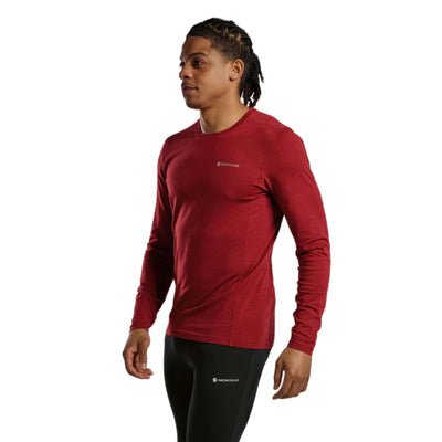 Mens Baselayer NZ | Montane Malli Long Sleeve Tee - Mens | Further Faster Christchurch NZ | #dark-maple