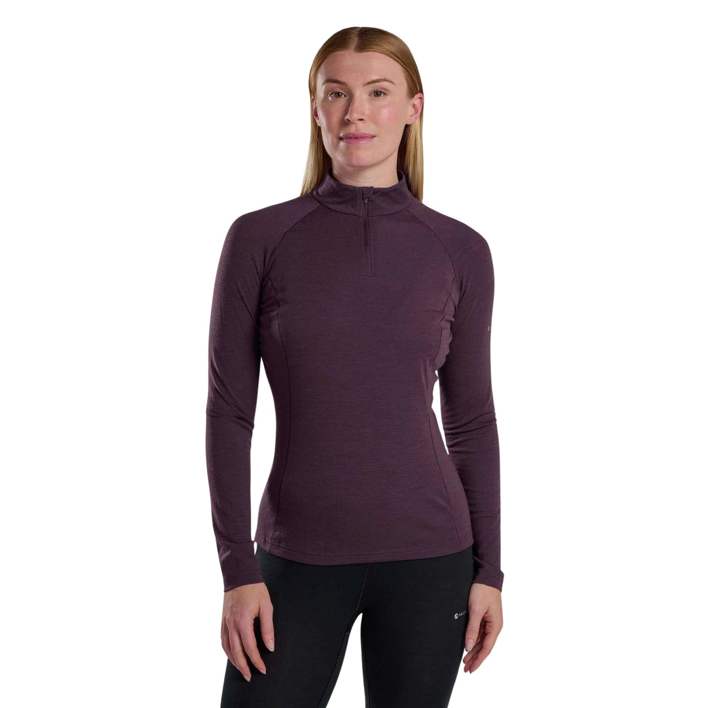 Womens Baselayer NZ | Montane Malli Long Sleeve Zip Tee - Womens | Further Faster Christchurch NZ | #mulberry