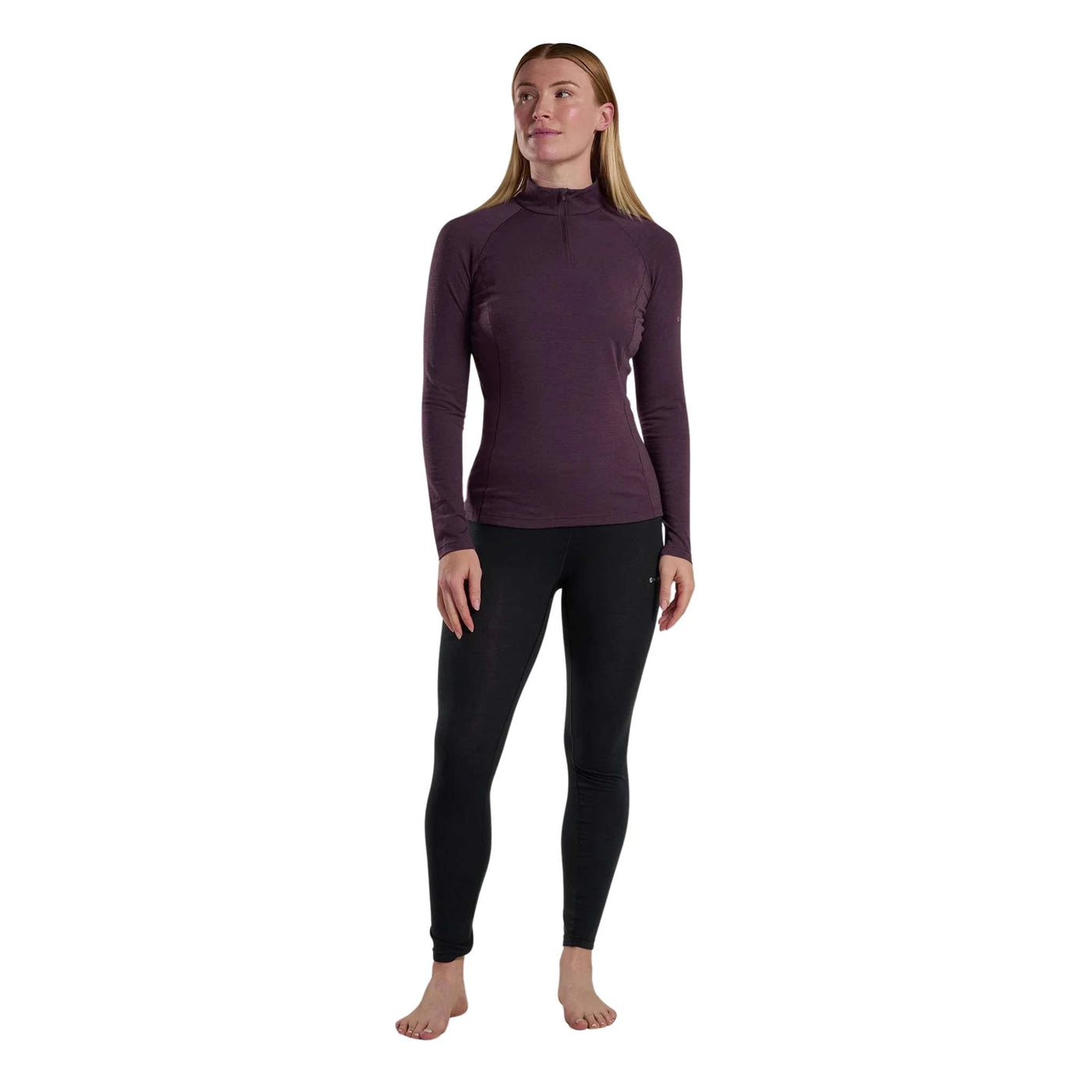 Womens Baselayer NZ | Montane Malli Long Sleeve Zip Tee - Womens | Further Faster Christchurch NZ | #mulberry