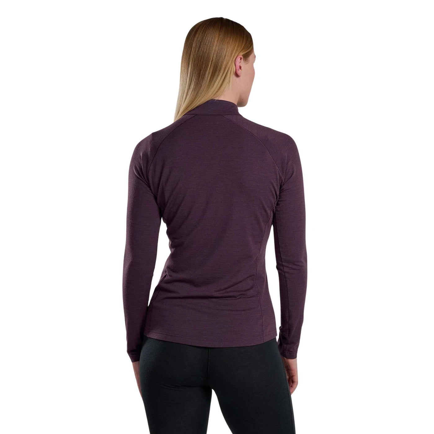 Womens Baselayer NZ | Montane Malli Long Sleeve Zip Tee - Womens | Further Faster Christchurch NZ | #mulberry