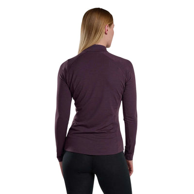 Womens Baselayer NZ | Montane Malli Long Sleeve Zip Tee - Womens | Further Faster Christchurch NZ | #mulberry