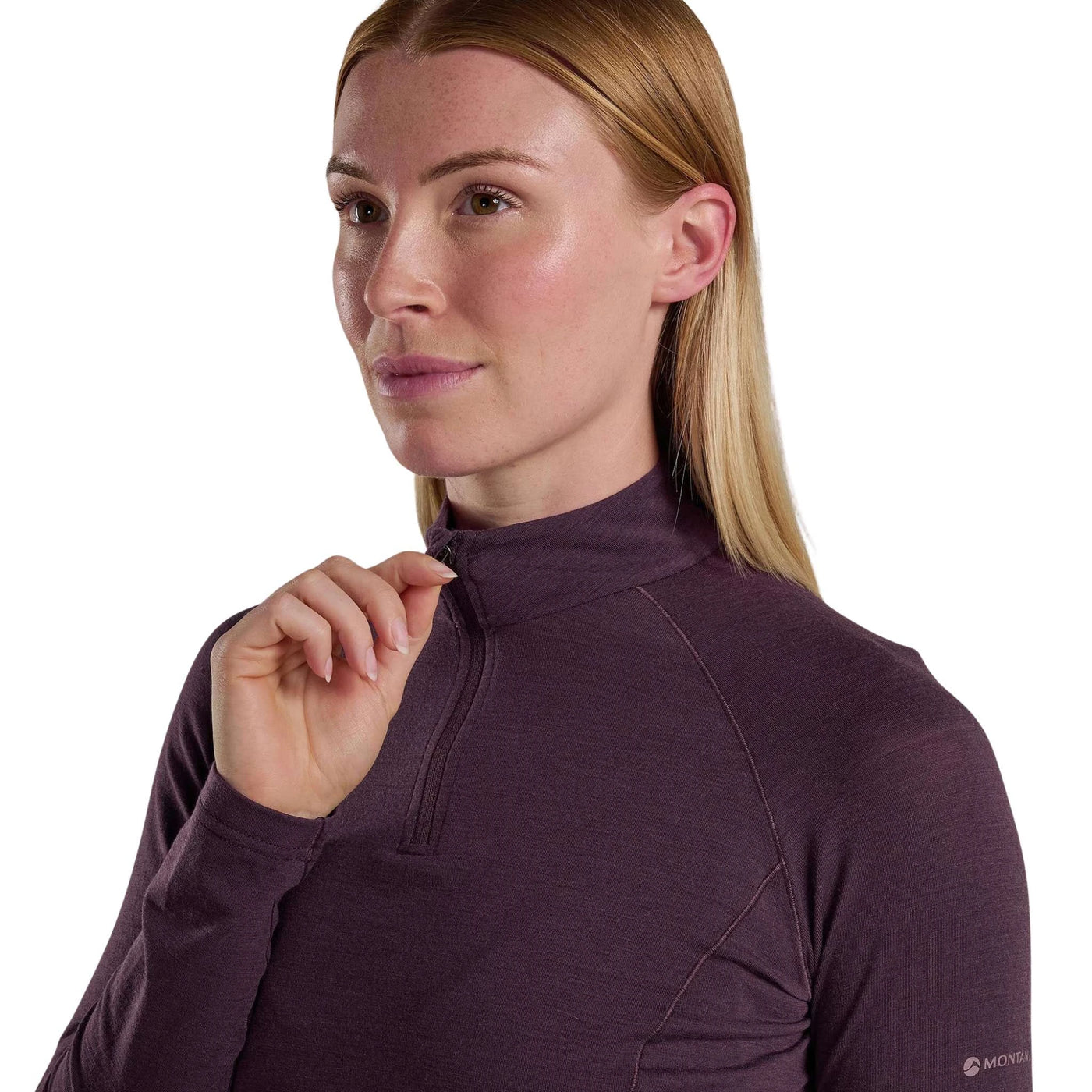Womens Baselayer NZ | Montane Malli Long Sleeve Zip Tee - Womens | Further Faster Christchurch NZ | #mulberry