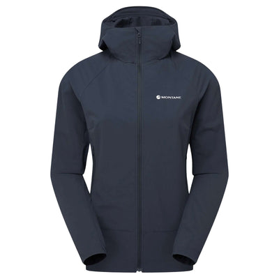 Montane Tenacity Nano Hoodie - Womens | Womens Hooded Softshell Jacket | Further Faster Christchurch NZ | #eclipse-blue
