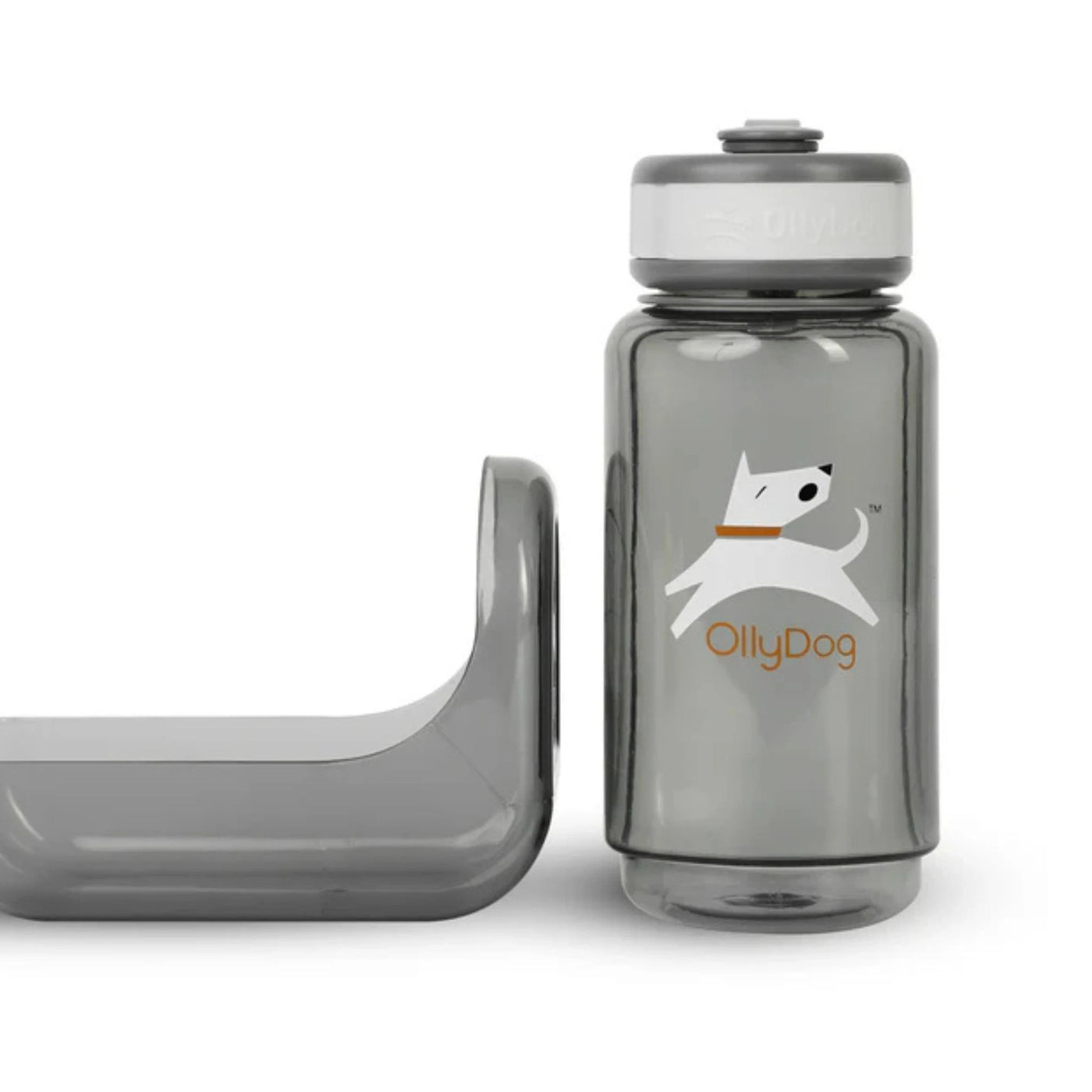 OllyDog OllyBottle 600ml | Dog Water Bottle and Bowl | Further Faster Christchurch NZ #grey