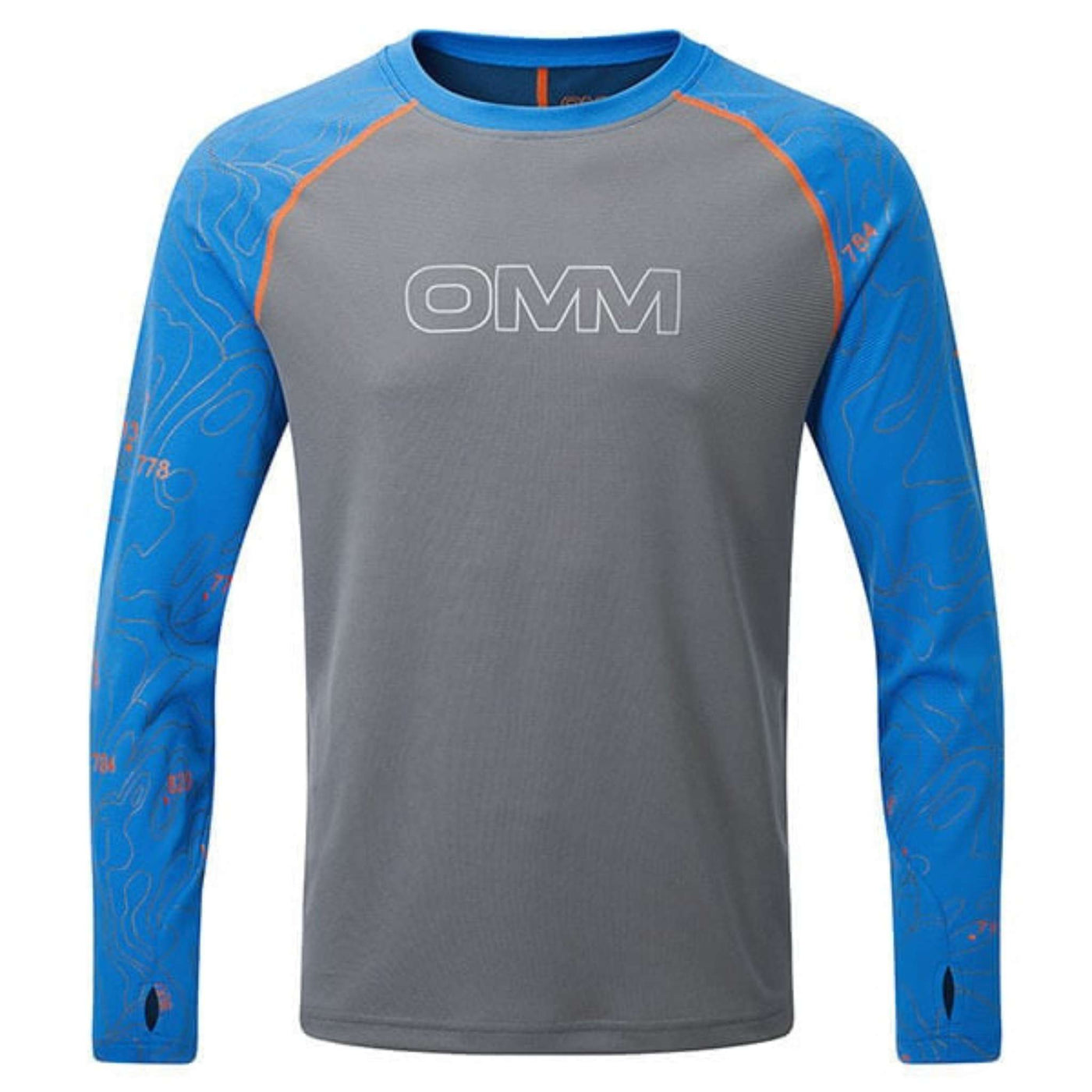 OMM Flow Tee Long Sleeve - Mens | Men's Long Sleeve Shirt | Further Faster Christchurch NZ | #blue-grey