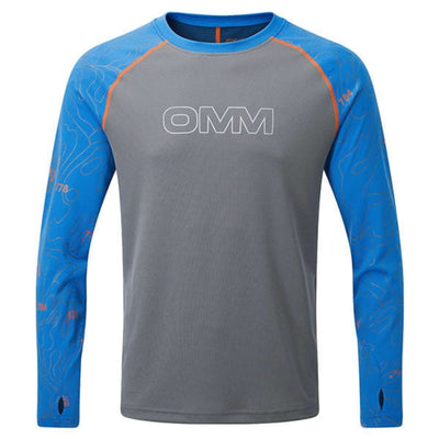 OMM Flow Tee Long Sleeve - Mens | Men's Long Sleeve Shirt | Further Faster Christchurch NZ | #blue-grey