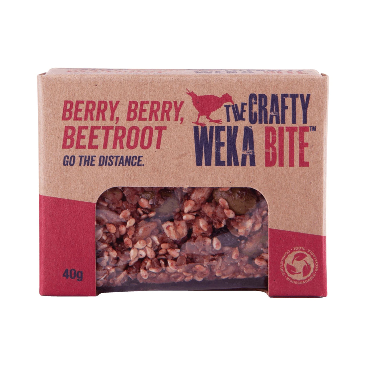 The Crafty Weka Berry, Berry, Beetroot Bar 40g | Further Faster NZ