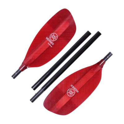 Werner Powerhouse 4 Piece Paddle | Whitewater Kayaking | Further Faster Christchurch NZ #red