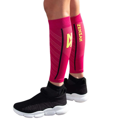 Zensah Featherweight Compression Leg Sleeves | Leg Compression | Further Faster Christchurch NZ | #fuchsia