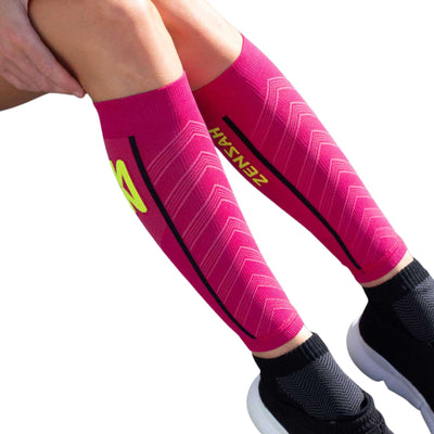 Zensah Featherweight Compression Leg Sleeves | Leg Compression | Further Faster Christchurch NZ | #fuchsia
