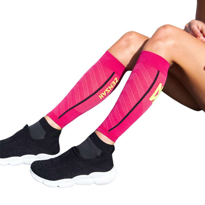 Zensah Featherweight Compression Leg Sleeves | Leg Compression | Further Faster Christchurch NZ | #fuchsia