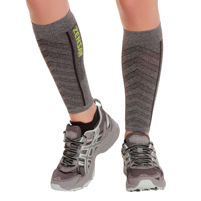 Zensah Featherweight Compression Leg Sleeves | Leg Compression | Further Faster Christchurch NZ | #heather-grey