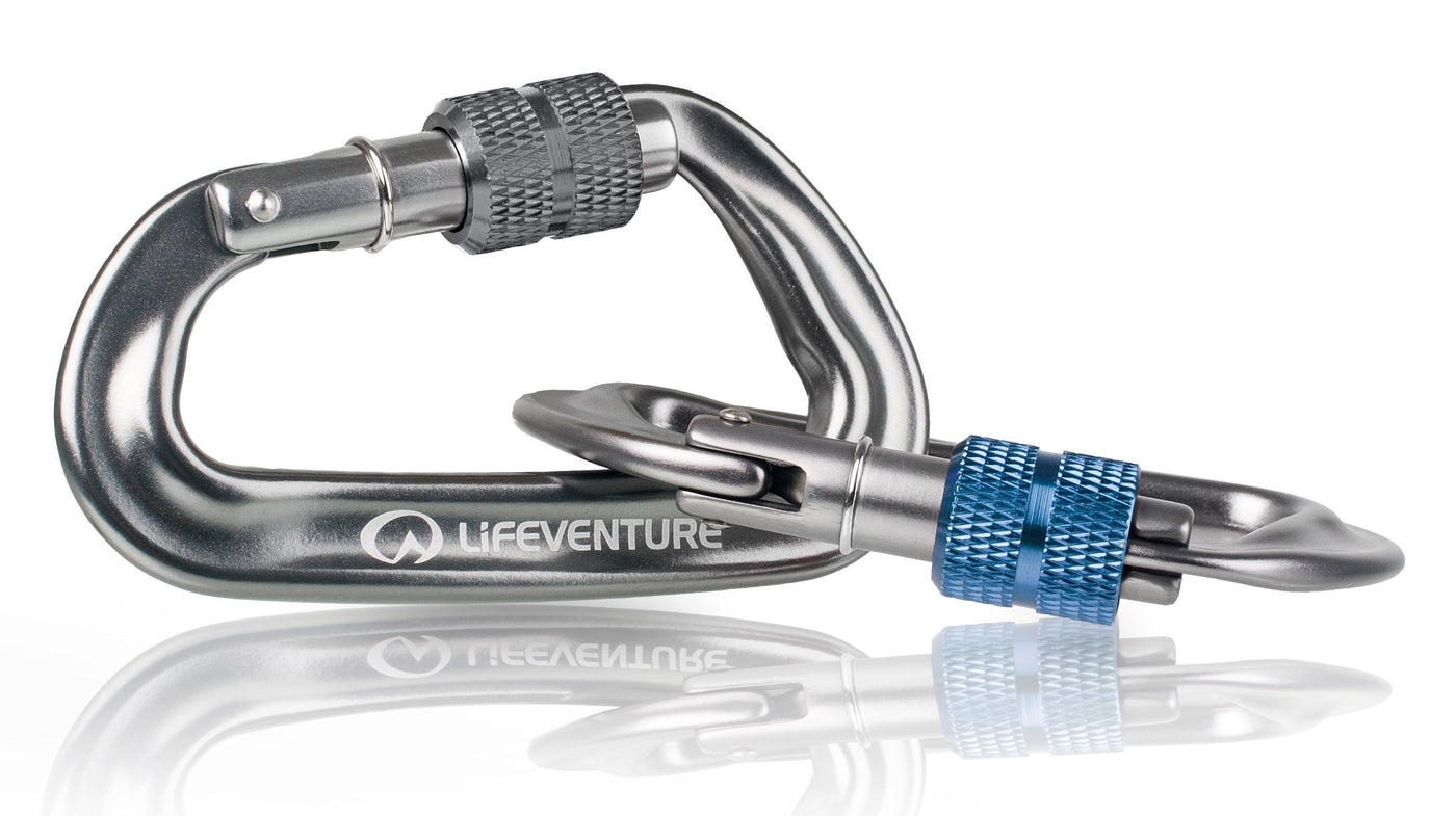 Lifeventure Screwgate Karabiner (Pack of 2) | Travel Carabiners | NZ