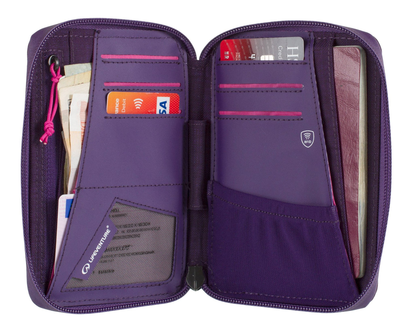 Lifeventure RFID Mini Travel Wallet Purple